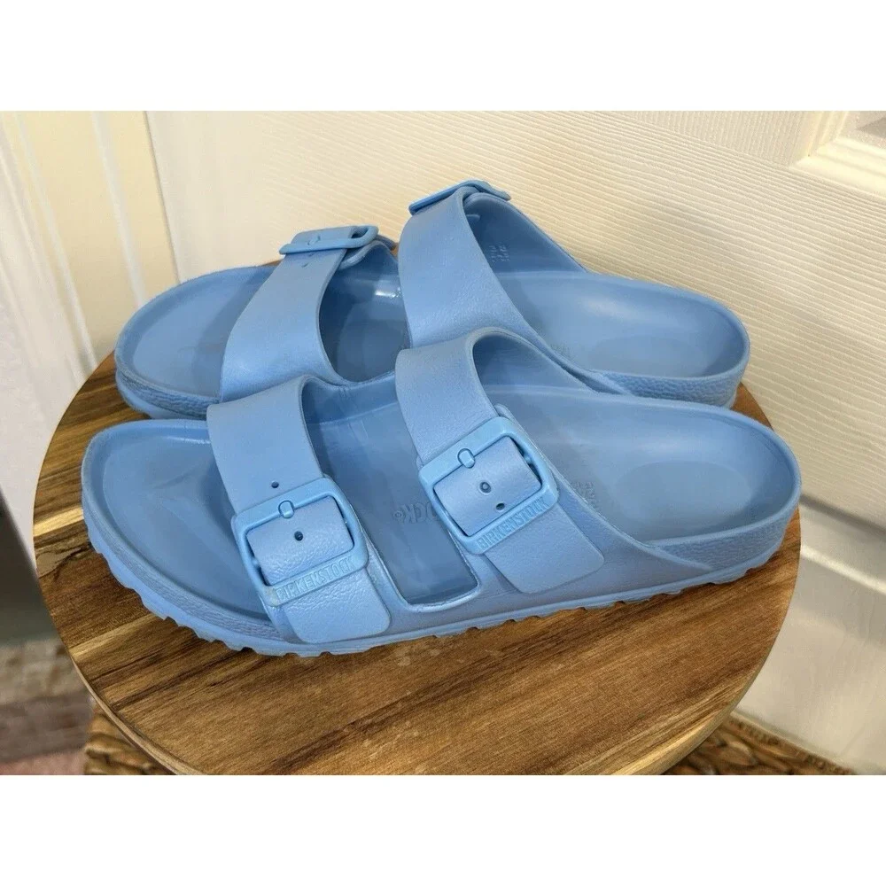 Unisex Birkenstock Arizona EVA Blue Sz. 38 Strap Buckle Slip On Sandals PreOwned